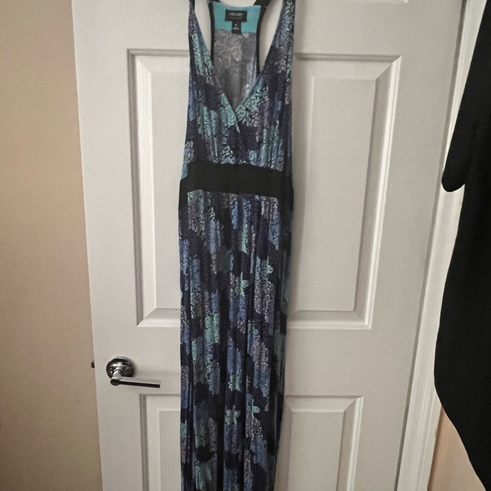 Elegant Blue and Black Women's Dress